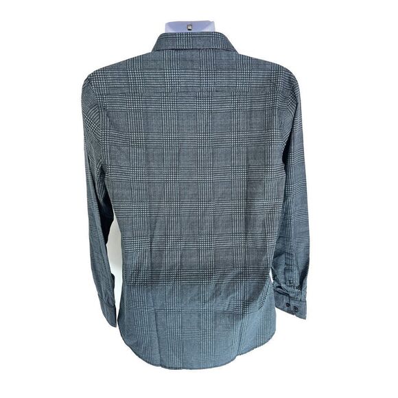 Lords of Harlech Gray Button Down Dress Shirt Mens Size Medium Glen Plaid - Picture 2 of 11